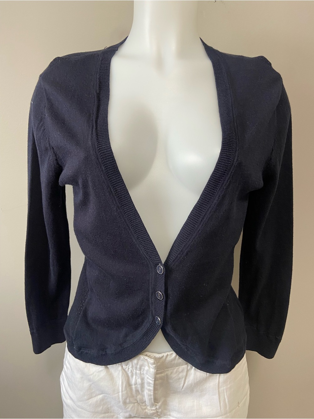 Tribal - Blue Button-Front Cardigan Sweater